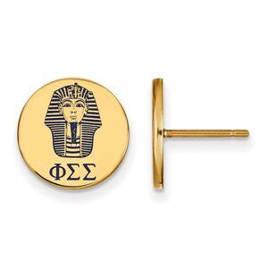 14K Plated Silver Phi Sigma Sigma Enamel Post Earrings